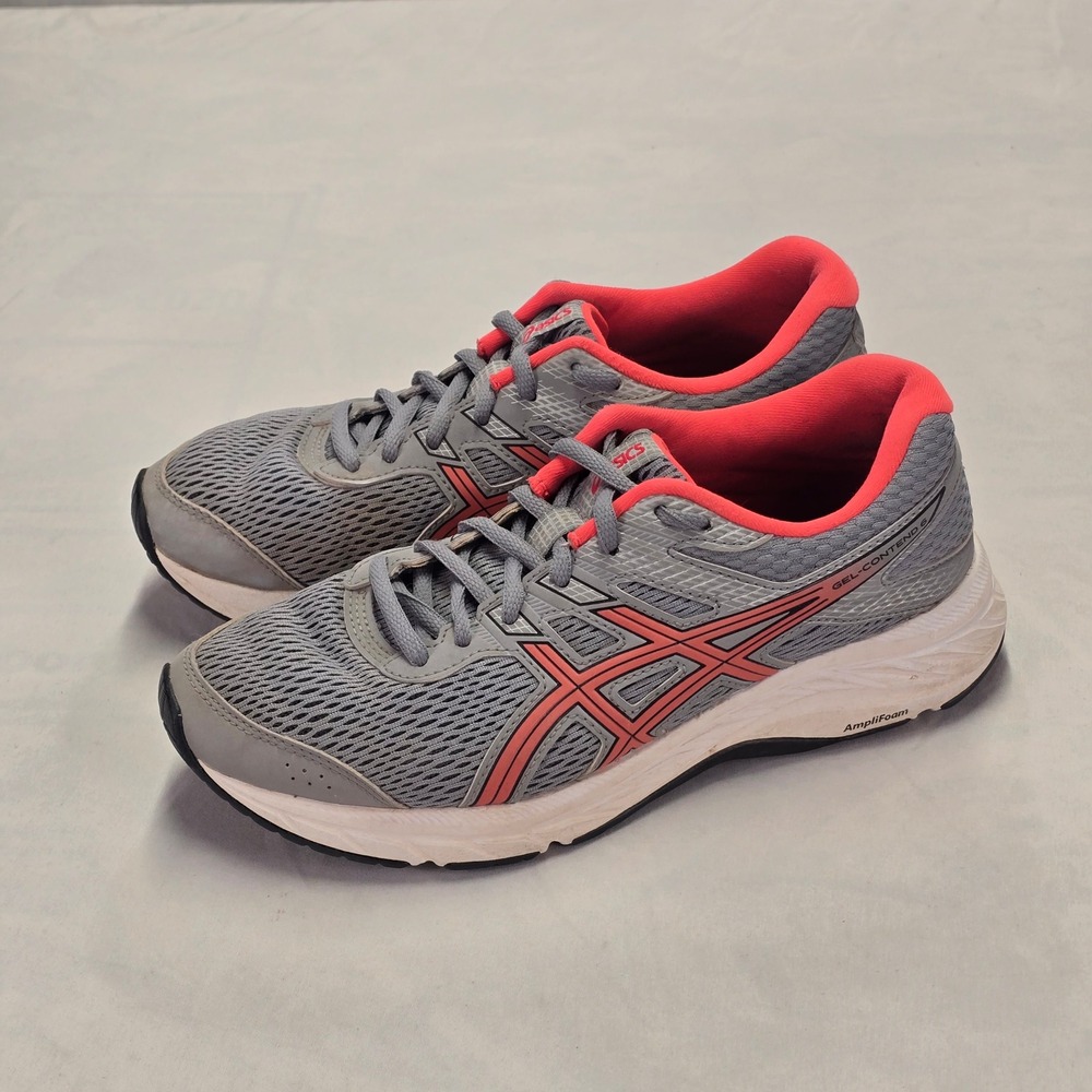 Asics‎ Gel-Contend 6 Womens Running Shoes Size 7 Wide Grey Coral 1012A571